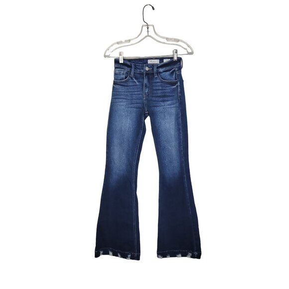 KanCan Denim - KanCan Mid Rise Flare Jeans Womens Size 24 x 32 Stretch Medium Wash Distressed